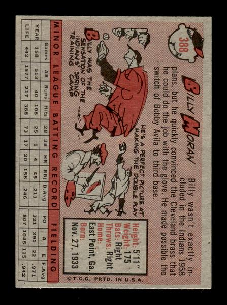 1958 Topps #388 Billy Moran Excellent HOF-10005296