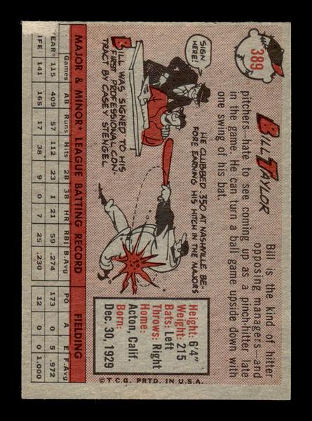 1958 Topps #389 Bill Taylor Excellent HOF-10005297