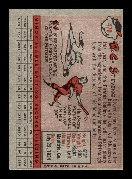 1958 Topps #470 R.C. Stevens Excellent HOF-10005300