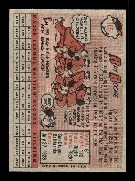 1958 Topps #185 Ray Boone Excellent HOF-10005451