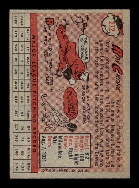 1958 Topps #272 Ray Crone Very Good HOF-10005506