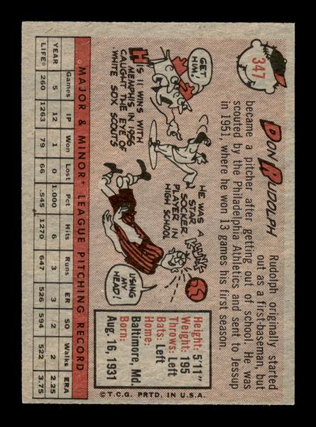 1958 Topps #347 Don Rudolph Very Good HOF-10005514