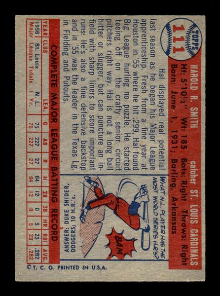 1957 Topps #111 Hal Smith St. Louis Cardinals EX HOF-10005540