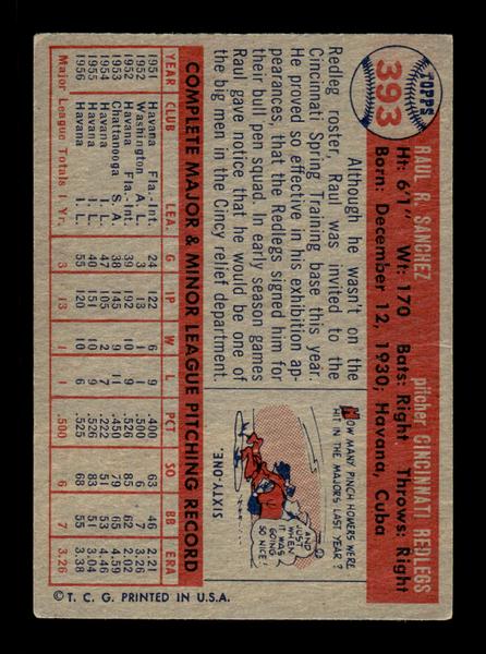 1957 Topps #393 Raul Sanchez Cincinnati Redlegs VG HOF-10005707