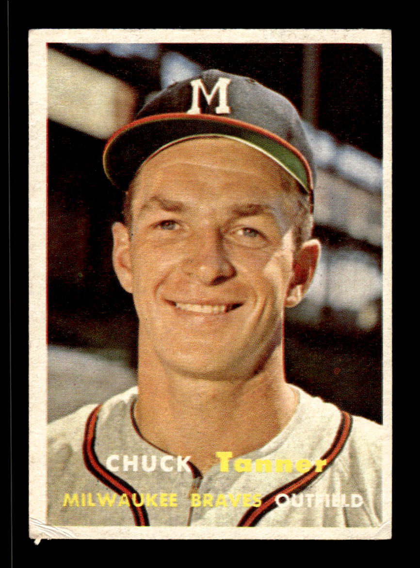 1957 Topps #392 Chuck Tanner Milwaukee Braves VG HOF-10005711