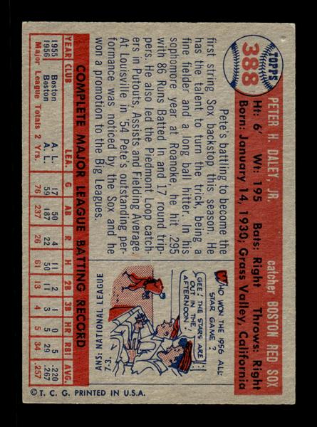1957 Topps #388 Pete Daley Boston Red Sox EX HOF-10005719
