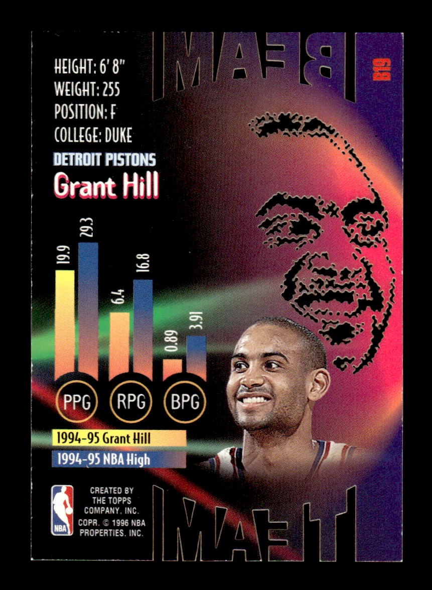 1995-96 Stadium Club #B19 Grant Hill Beam Team Members Only NMT HOF-10005805