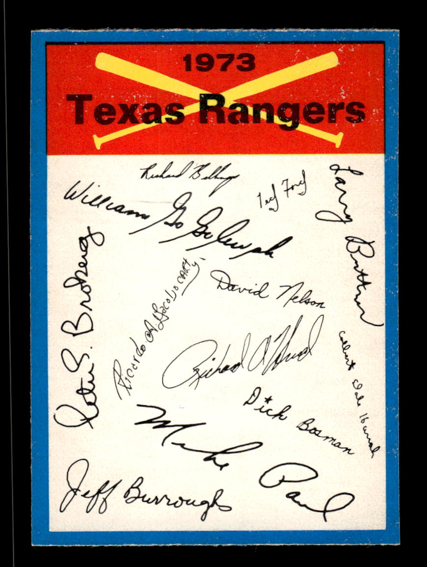 1973 O-Pee-Chee #NNO Texas Rangers Blue-Team-Checklists Excellent HOF-10005806