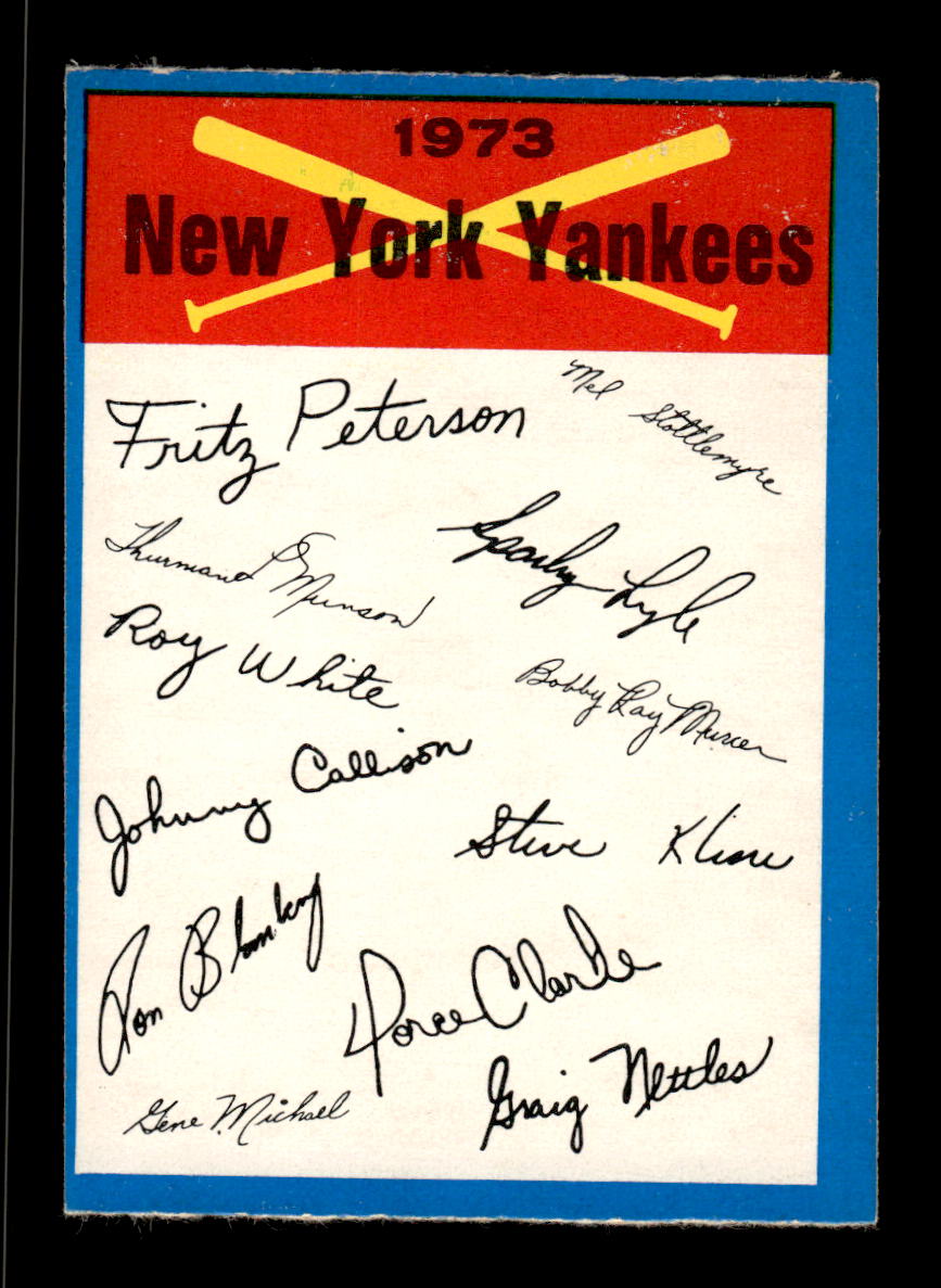 1973 O-Pee-Chee #NNO New York Yankees Blue-Team-Checklists EX HOF-10005809