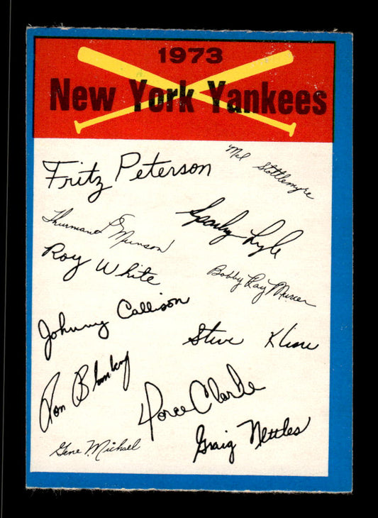 1973 O-Pee-Chee #NNO New York Yankees Blue-Team-Checklists EX HOF-10005809
