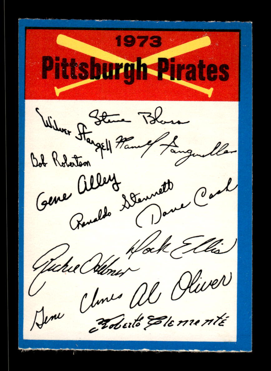 1973 O-Pee-Chee #NNO Pittsburgh Pirates Blue-Team-Checklists EX HOF-10005810