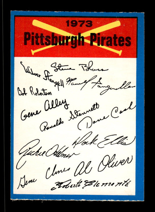 1973 O-Pee-Chee #NNO Pittsburgh Pirates Blue-Team-Checklists EX HOF-10005810