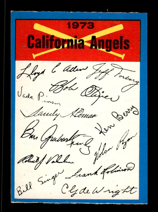 1973 O-Pee-Chee #NNO California Angels Blue-Team-Checklists EX HOF-10005811