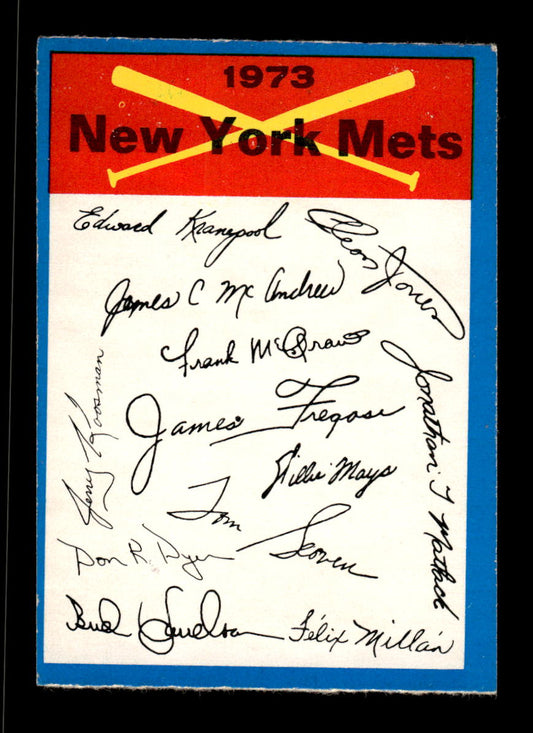 1973 O-Pee-Chee #NNO New York Mets Blue-Team-Checklists Excellent HOF-10005812