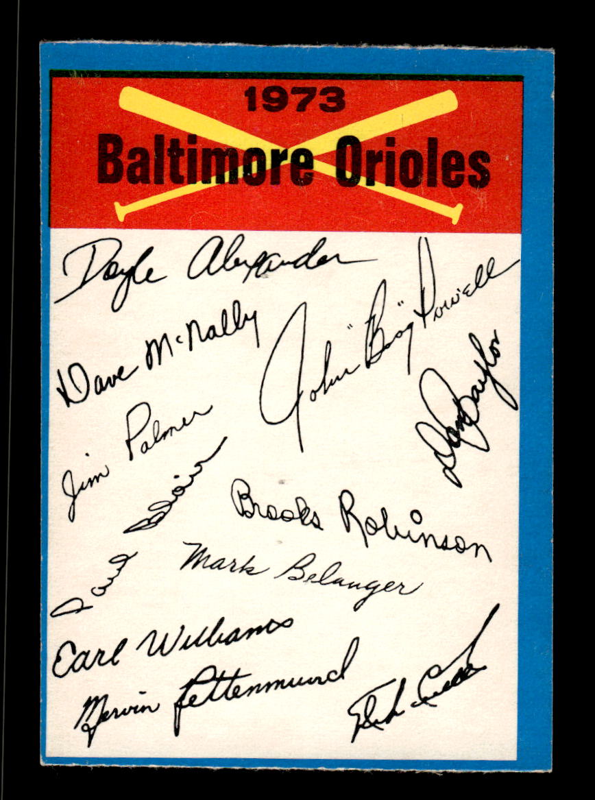 1973 O-Pee-Chee #NNO Baltimore Orioles Blue-Team-Checklists EX HOF-10005814
