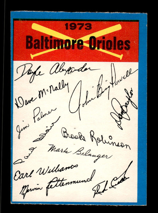 1973 O-Pee-Chee #NNO Baltimore Orioles Blue-Team-Checklists EX HOF-10005814