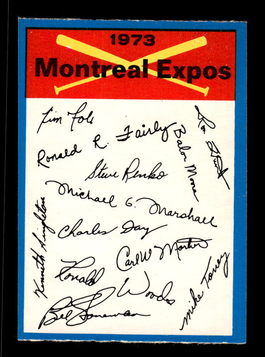 1973 O-Pee-Chee #NNO Montreal Expos Blue-Team-Checklists Excellent HOF-10005815