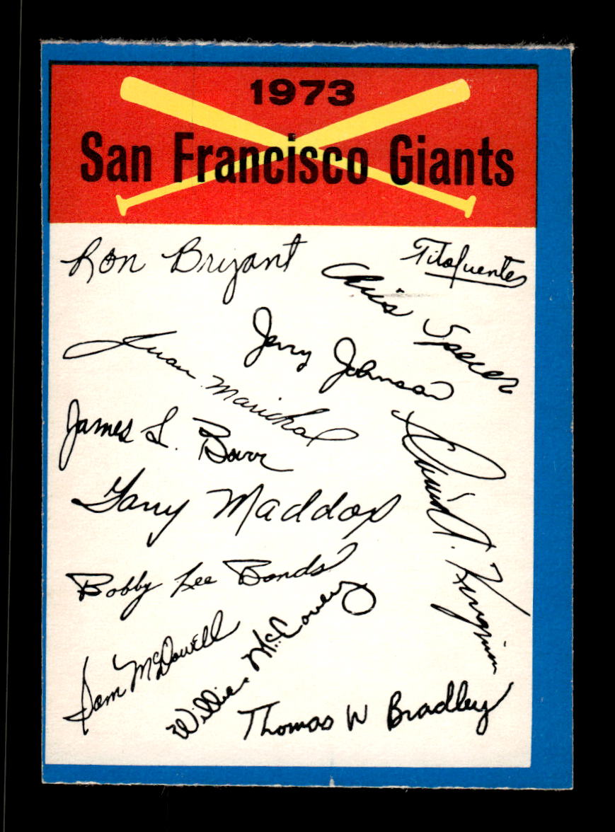 1973 O-Pee-Chee #NNO San Francisco Giants Blue-Team-Checklists EX HOF-10005816