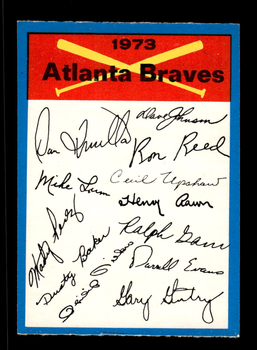 1973 O-Pee-Chee #NNO Atlanta Braves Blue-Team-Checklists Excellent HOF-10005817