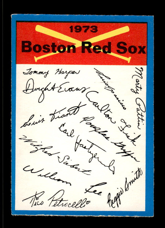 1973 O-Pee-Chee #NNO Boston Red Sox Blue-Team-Checklists Excellent HOF-10005818