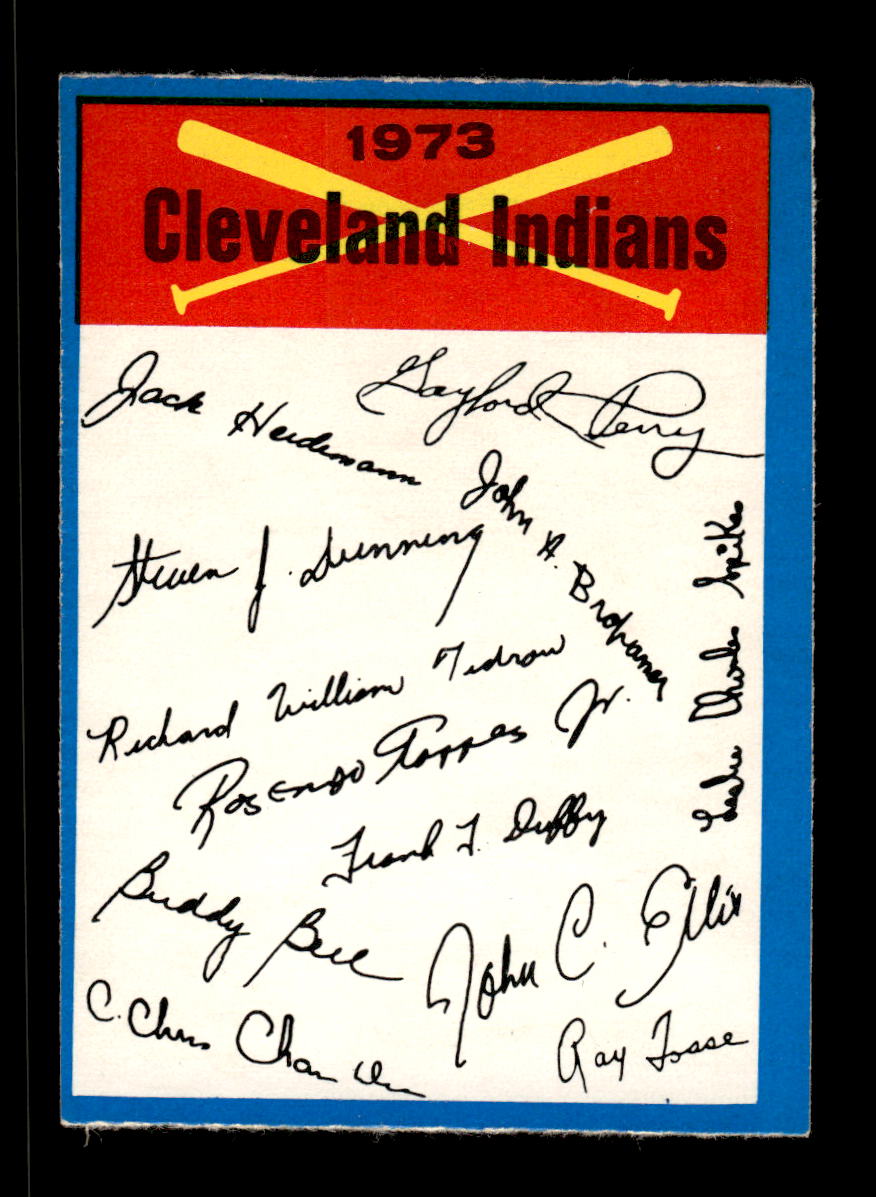 1973 O-Pee-Chee #NNO Cleveland Indians Blue-Team-Checklists EX HOF-10005819