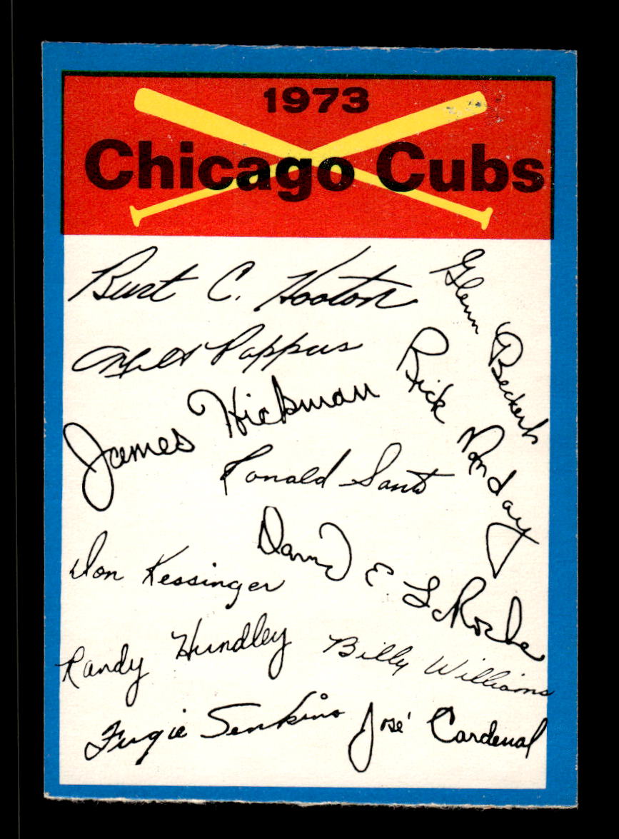 1973 O-Pee-Chee #NNO Chicago Cubs Blue-Team-Checklists Excellent HOF-10005820