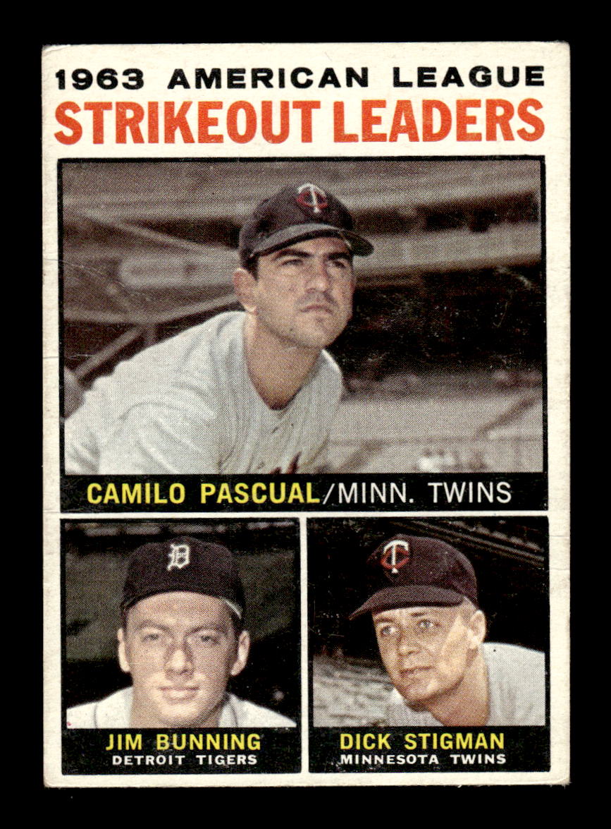 1964 Topps #6 1963 American League Strikeout Leaders EX HOF-10005822