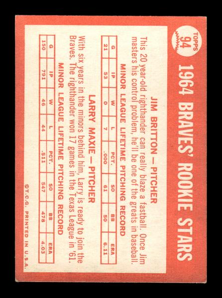 1964 Topps #94 Braves Rookie Stars EX HOF-10005877