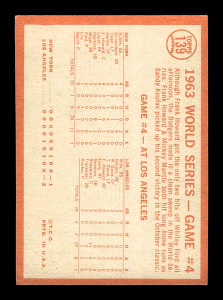 1964 Topps #139 World Series Game #4 - Sealing Yanks' Doom EX HOF-10005906