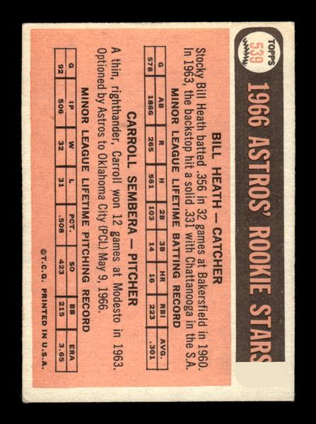 1966 Topps #539 Astros 1966 Rookie Stars EX - HI# HOF-10005992
