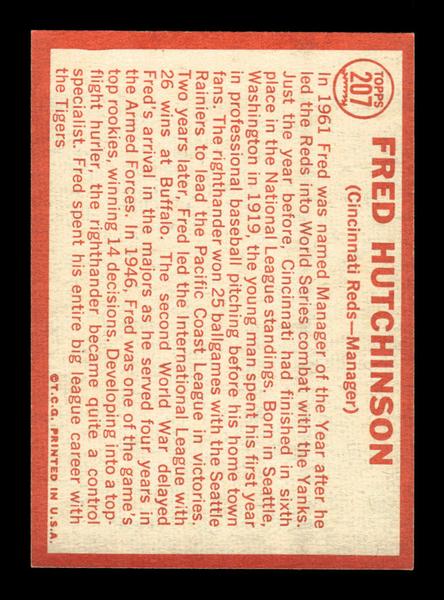 1964 Topps #207 Fred Hutchinson Cincinnati Reds EX HOF-10006008