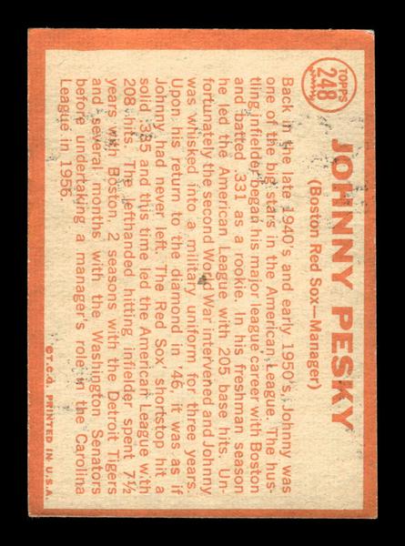 1964 Topps #248 Johnny Pesky Boston Red Sox EX HOF-10006034
