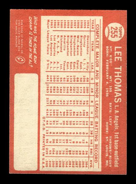 1964 Topps #255 Lee Thomas Los Angeles Angels EX HOF-10006039