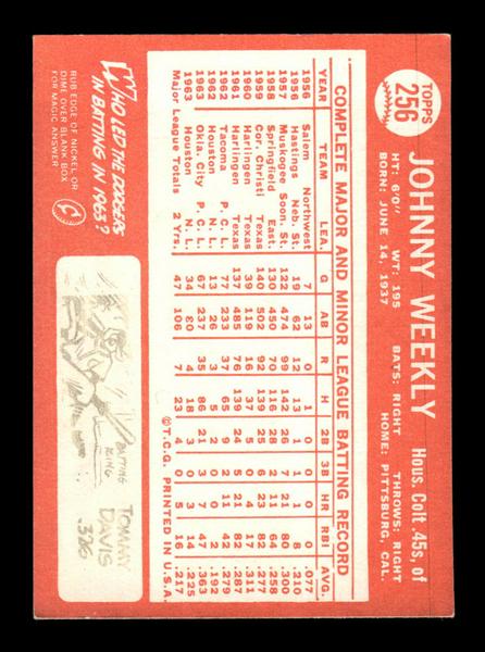 1964 Topps #256 Johnny Weekly Houston Colt .45s EX HOF-10006040
