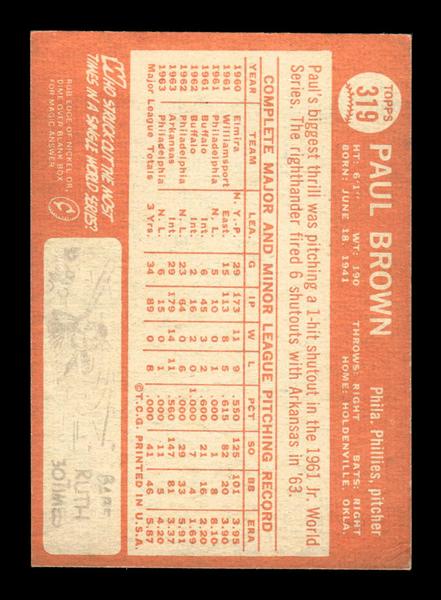 1964 Topps #319 Paul Brown Philadelphia Phillies EX HOF-10006087