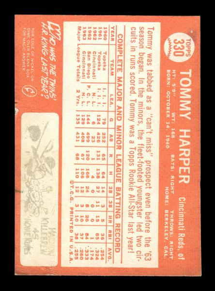 1964 Topps #330 Tommy Harper Cincinnati Reds EX HOF-10006095