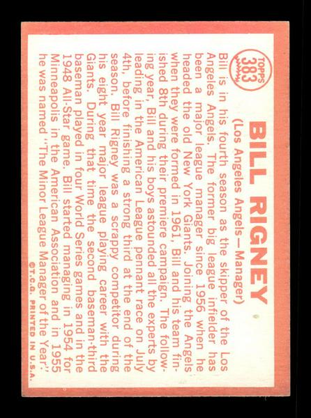 1964 Topps #383 Bill Rigney Los Angeles Angels EX HOF-10006136