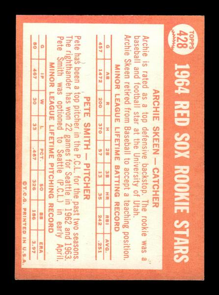 1964 Topps #428 Red Sox 1964 Rookie Stars Skeen Smith EX HOF-10006171