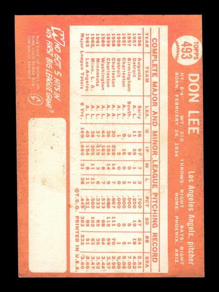 1964 Topps #493 Don Lee Los Angeles Angels EX HOF-10006202