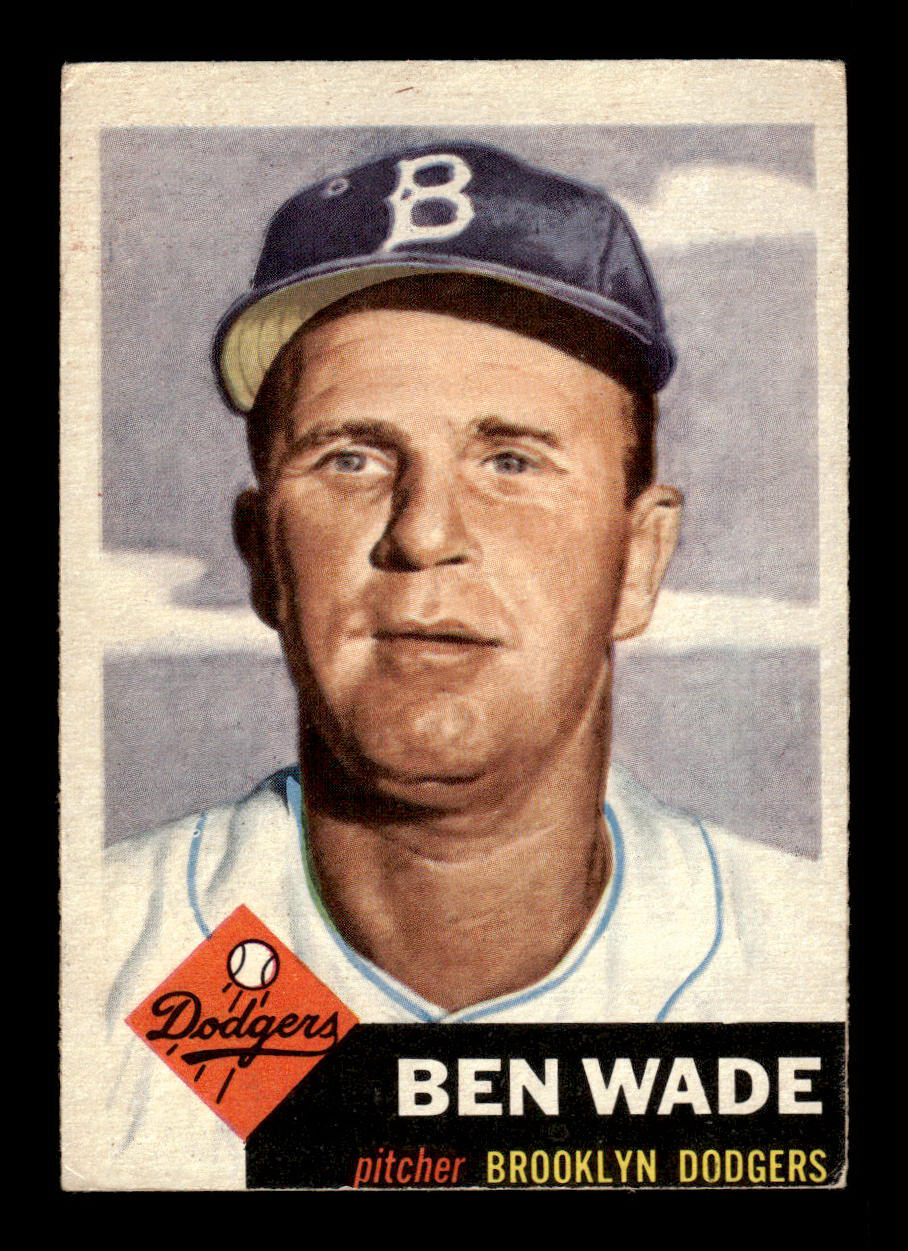 1953 Topps #4 Ben Wade Brooklyn Dodgers Crease Free EX HOF-10006291