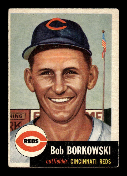 1953 Topps #7 Bob Borkowski Cincinnati Reds Crease Free EX HOF-10006294