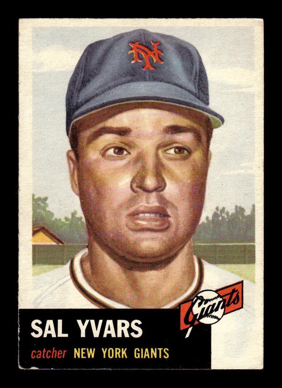 1953 Topps #11 Sal Yvars New York Giants Crease Free EX HOF-10006298