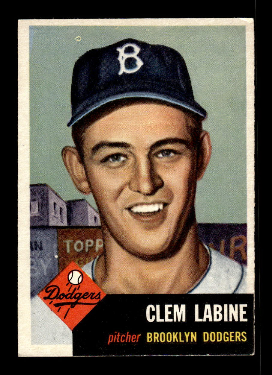 1953 Topps #14 Clem Labine Dodgers Crease Free EX HOF-10006301