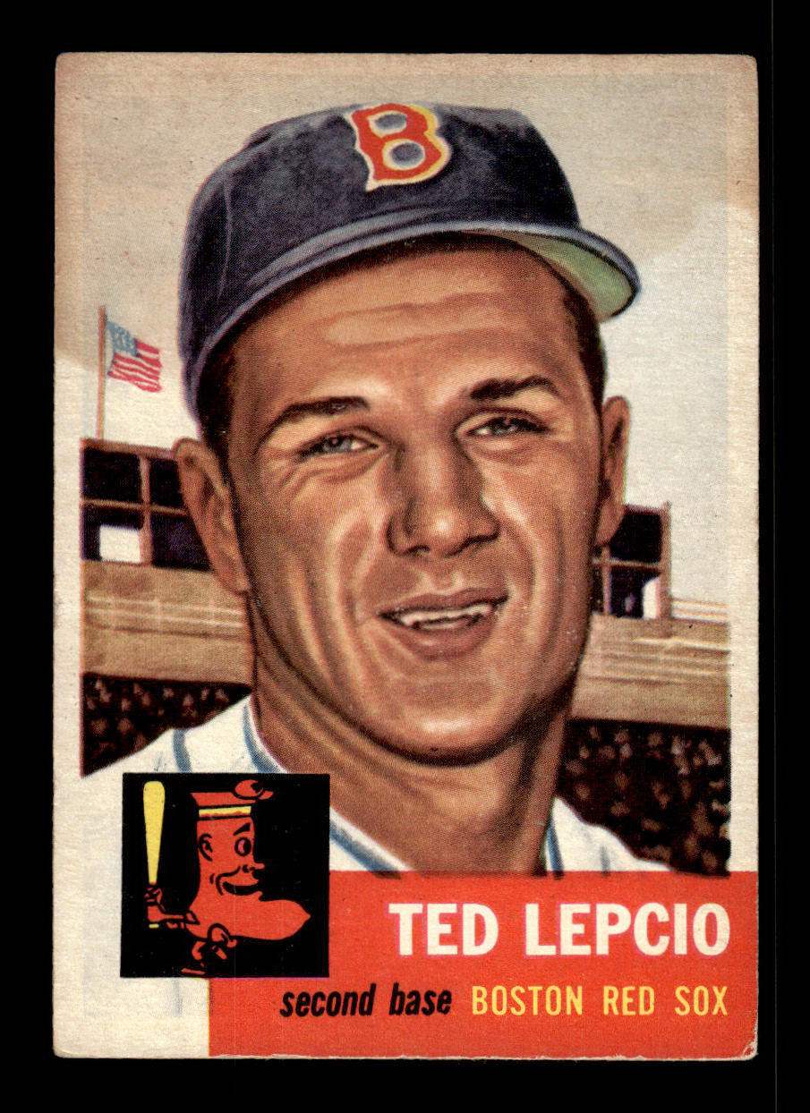 1953 Topps #18 Ted Lepcio Boston Red Sox Crease Free EX HOF-10006305