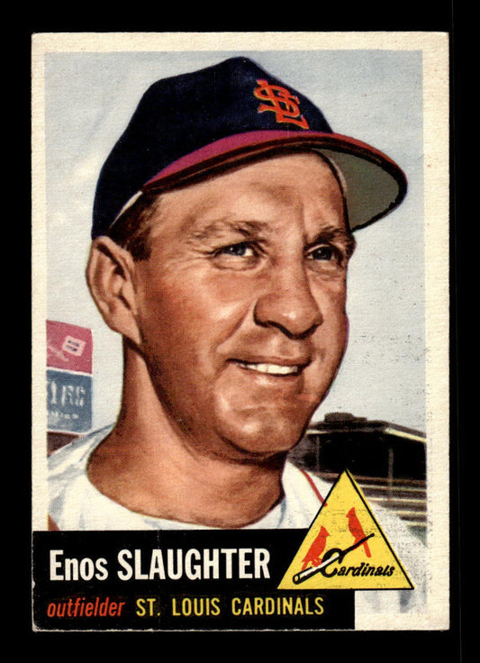 1953 Topps #41 Enos Slaughter St. Louis Cardinals Crease Free EX HOF-10006328