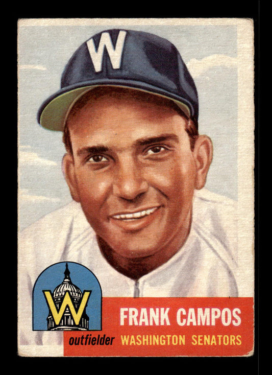 1953 Topps #51 Frank Campos Washington Senators Crease Free EX HOF-10006338
