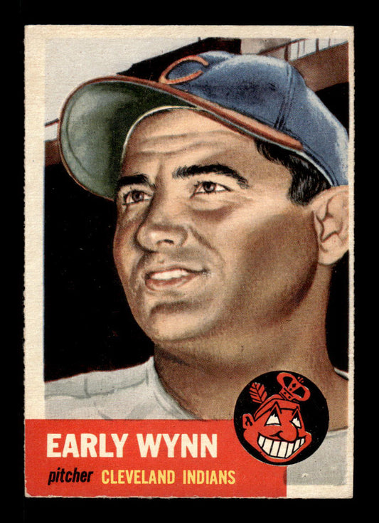 1953 Topps #61 Early Wynn Cleveland Indians Crease VG HOF-10006348