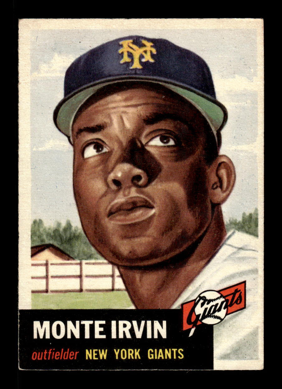 1953 Topps #62 Monte Irvin New York Giants Crease Free EX HOF-10006349