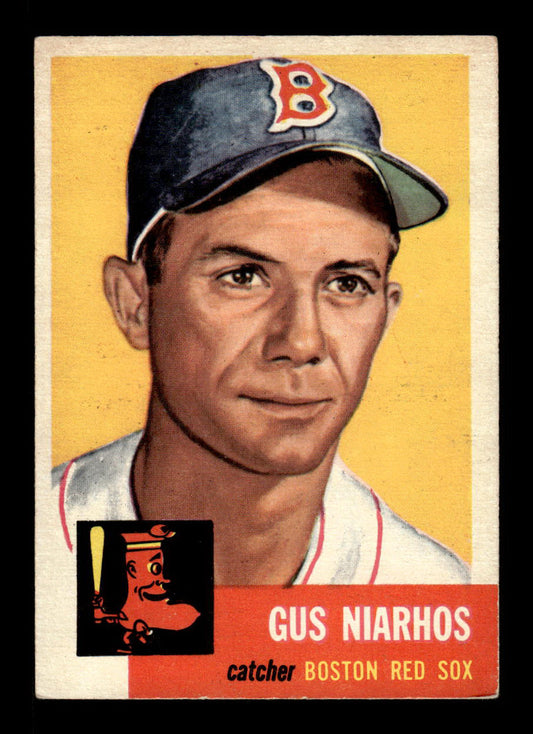 1953 Topps #63 Gus Niarhos Boston Red Sox Crease Free EX HOF-10006350