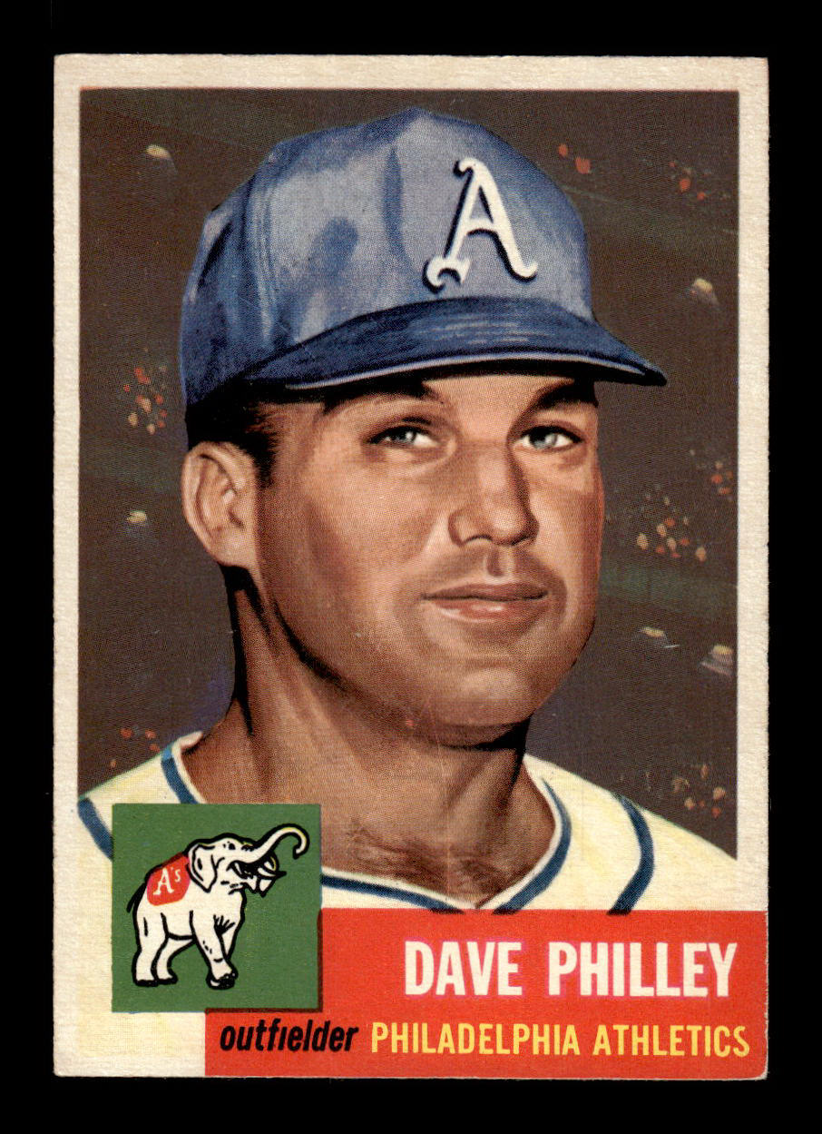1953 Topps #64 Dave Philley Philadelphia Athletics Crease Free EX HOF-10006351